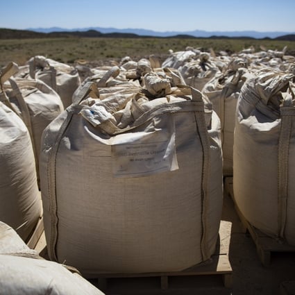 Bags of rare earth concentrates are ready for transport to China for processing, at the Mountain Pass mine, operated by MP Materials, in Mountain Pass, California, in June 2019. China dominates the downstream processing stages of several critical minerals mined elsewhere. Photo: Bloomberg