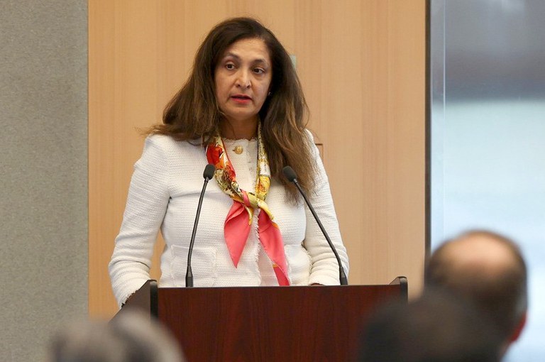 ENG_TIB_DLReincarnation_10052022.1.2.jpg Uzra Zeya, the US Under Secretary for Civilian Security, Democracy, and Human Rights & U.S. Special Coordinator for Tibetan Issues, speaks at a session on the human rights implications of the Dalai Lama’s succession, in Geneva, Switzerland, Oct. 4, 2022. Credit: Uzra Zeya, Twitter