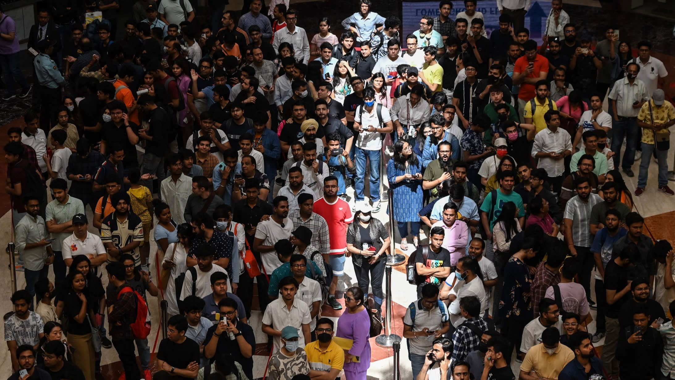 People at a mall in New Delhi