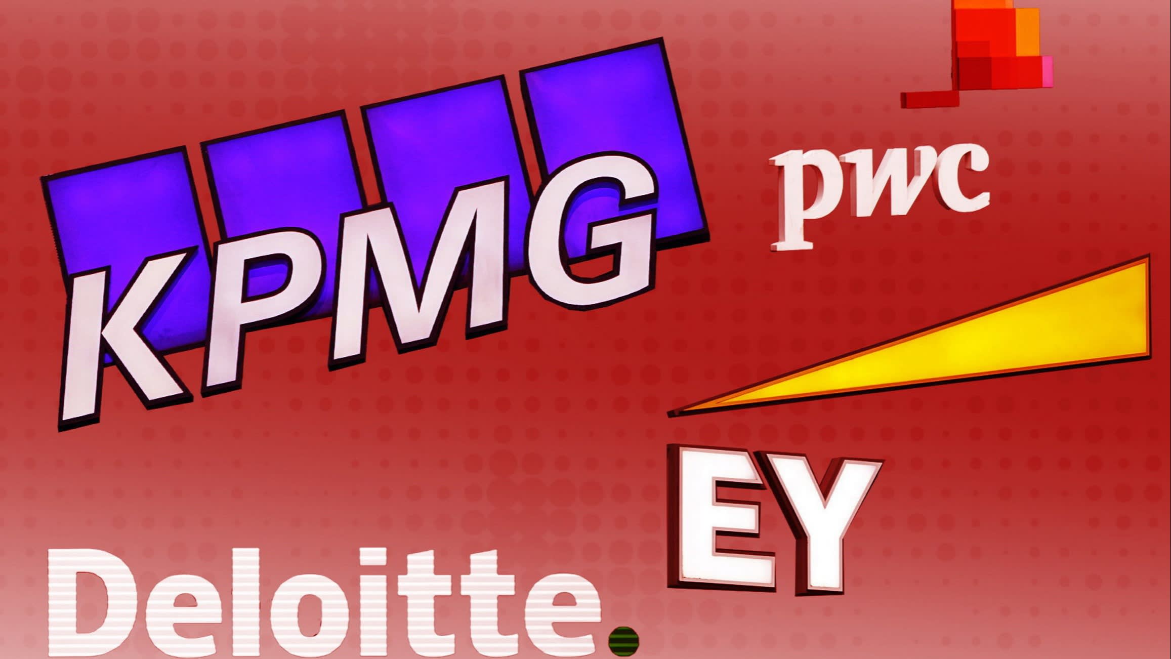 Montage consisting of KPMG, EY, Deloitte and PwC logos