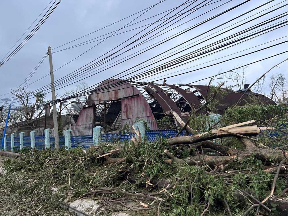 4mocha.jpg Buildings damaged by Cyclone Mocha in Sittwe, Rakhine state, Myanmar, are seen Monday, May 15, 2023. Credit: Xinhua via Getty Images