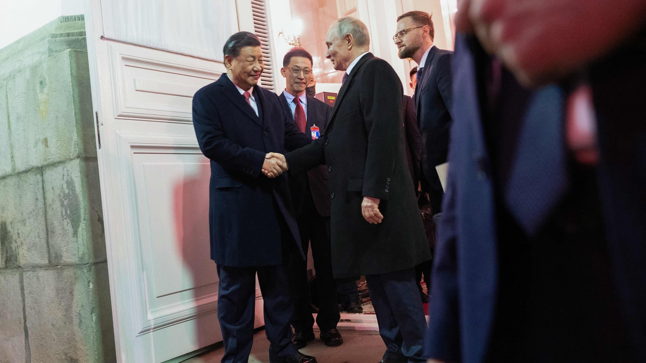 Russian President Vladimir Putin and Chinese President Xi Jinping at a reception following their talks this week in Moscow