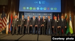 Participants attend the annual Trans-Caspian Forum hosted by the Caspian Policy Center in Washington with Central Asia, Caucasus, and Turkey ambassadors and top U.S. officials on the region, May 25, 2023. (Navbahor Imamova/VOA)