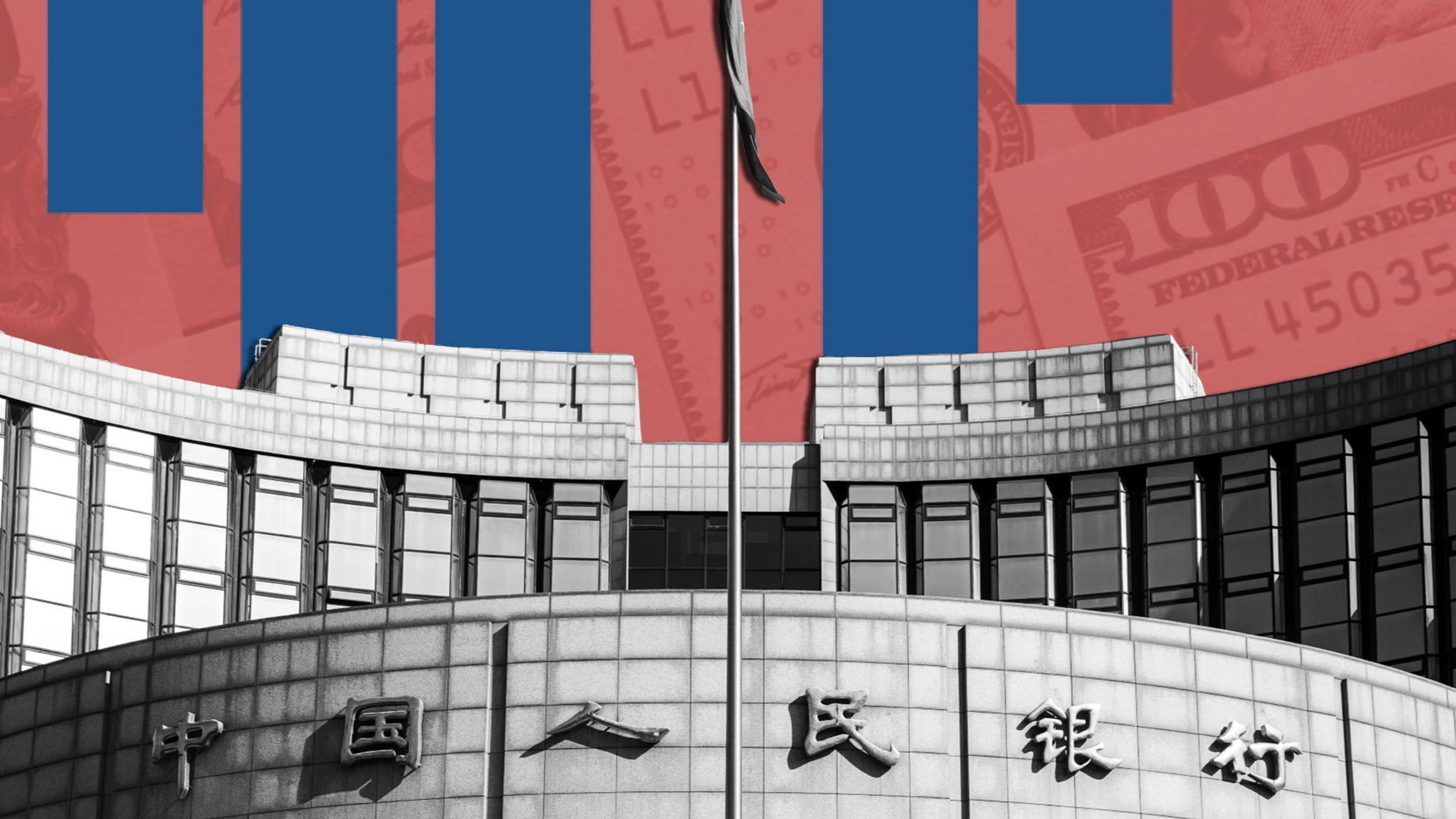 People’s Bank of China, US dollars and renminbi chart