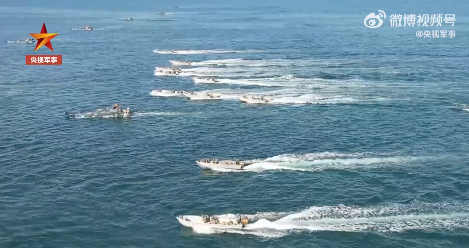 An amphibious landing exercise conducted by the People’s Liberation Army marine corps in the Taiwan Strait. Photo: CCTV