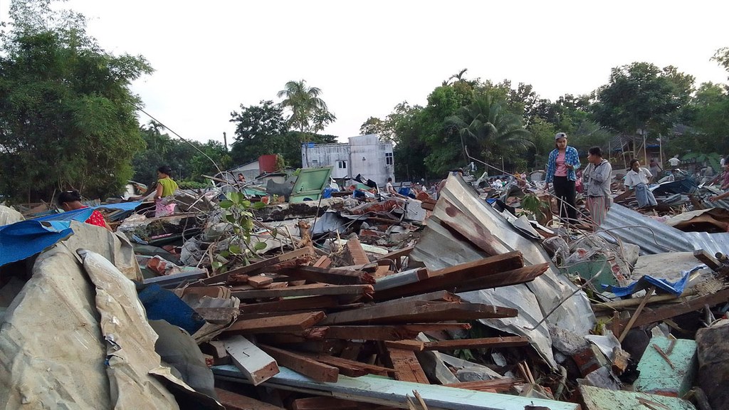 ENG_BUR_ForcedEvictions_08042023.2.jpg The remains of homes demolished by Myanmar junta forces are seen in Ward 3 of Mayangon township in Yangon region, Nov. 19, 2022. Credit: Citizen journalist