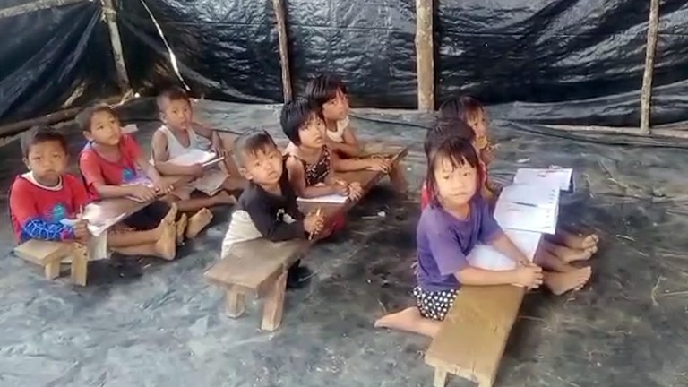 ENG_BUR_SchoolsAttacked_08242023.2.jpg A 'self-help' school in Thantlang in Myanmar’s Chin state, April 2, 2022. Credit: Citizen journalist