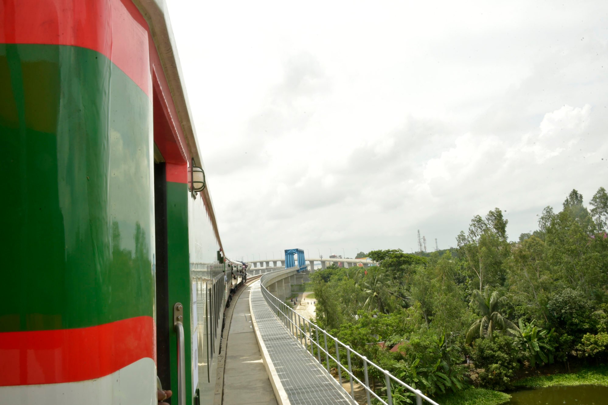 A train takes a trial run along the newly constructed mega Belt and Road Initiative rail line via the China-built Padma Bridge in Dhaka, Bangladesh, on September 7; the line’s inauguration is set for next month. Photo: Xinhua a western led trade corridor that challenges chinas belt and road not so fast analysts say 3