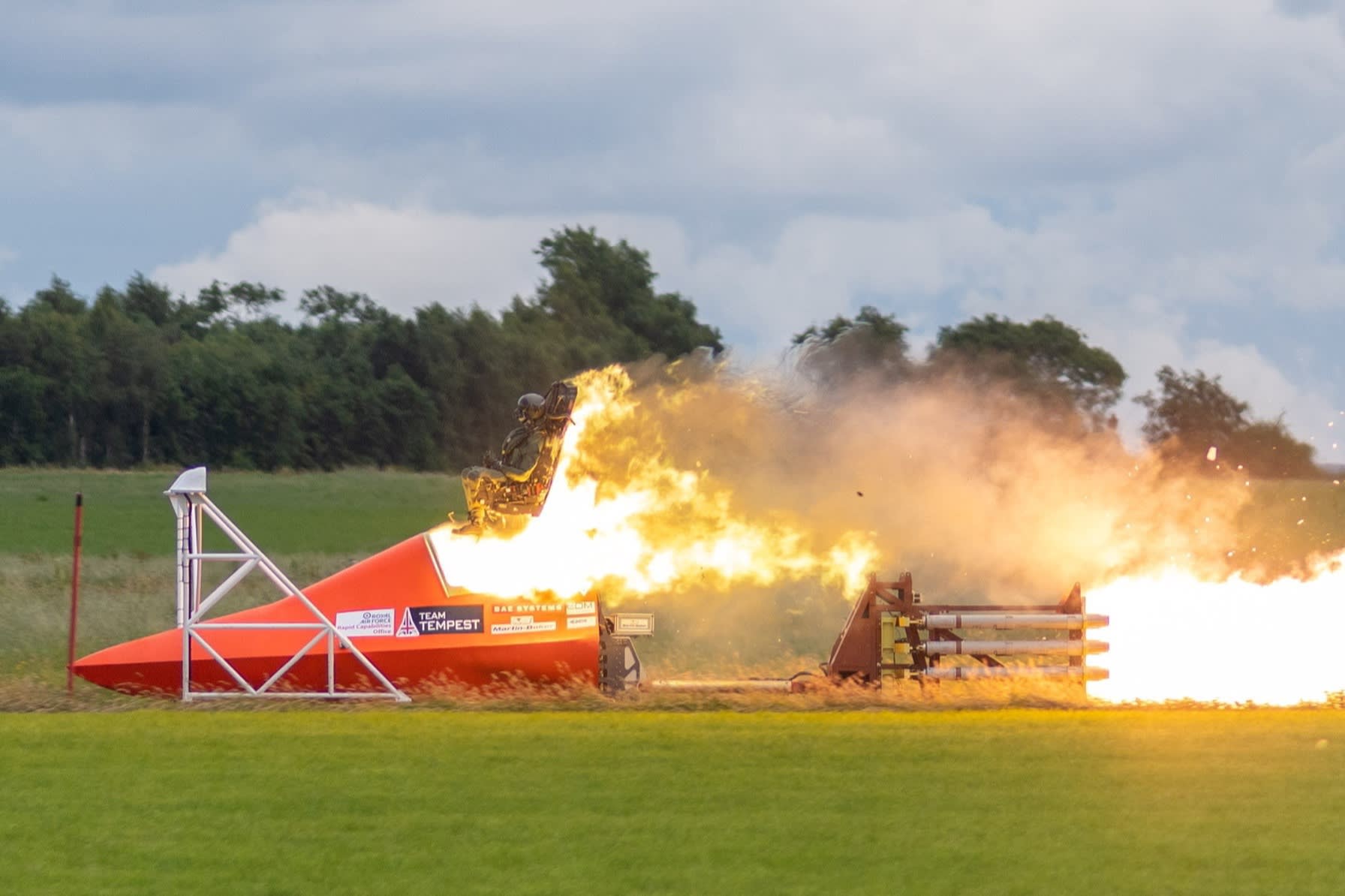 A team of BAE Systems engineers has led ejection seat trials, using a rocket-propelled sled travelling at speeds of more than 500mph