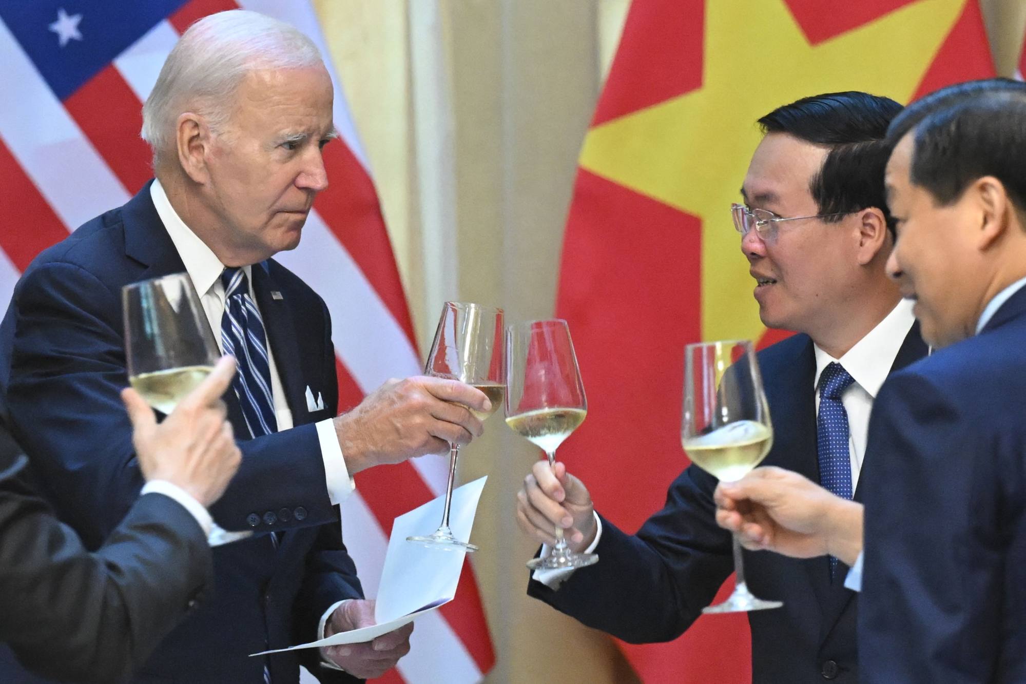 US President Joe Biden met Vietnamese President Vo Van Thuong (far right) in Hanoi on September 11 as Washington worked to forge closer ties with Hanoi. Photo: AFP