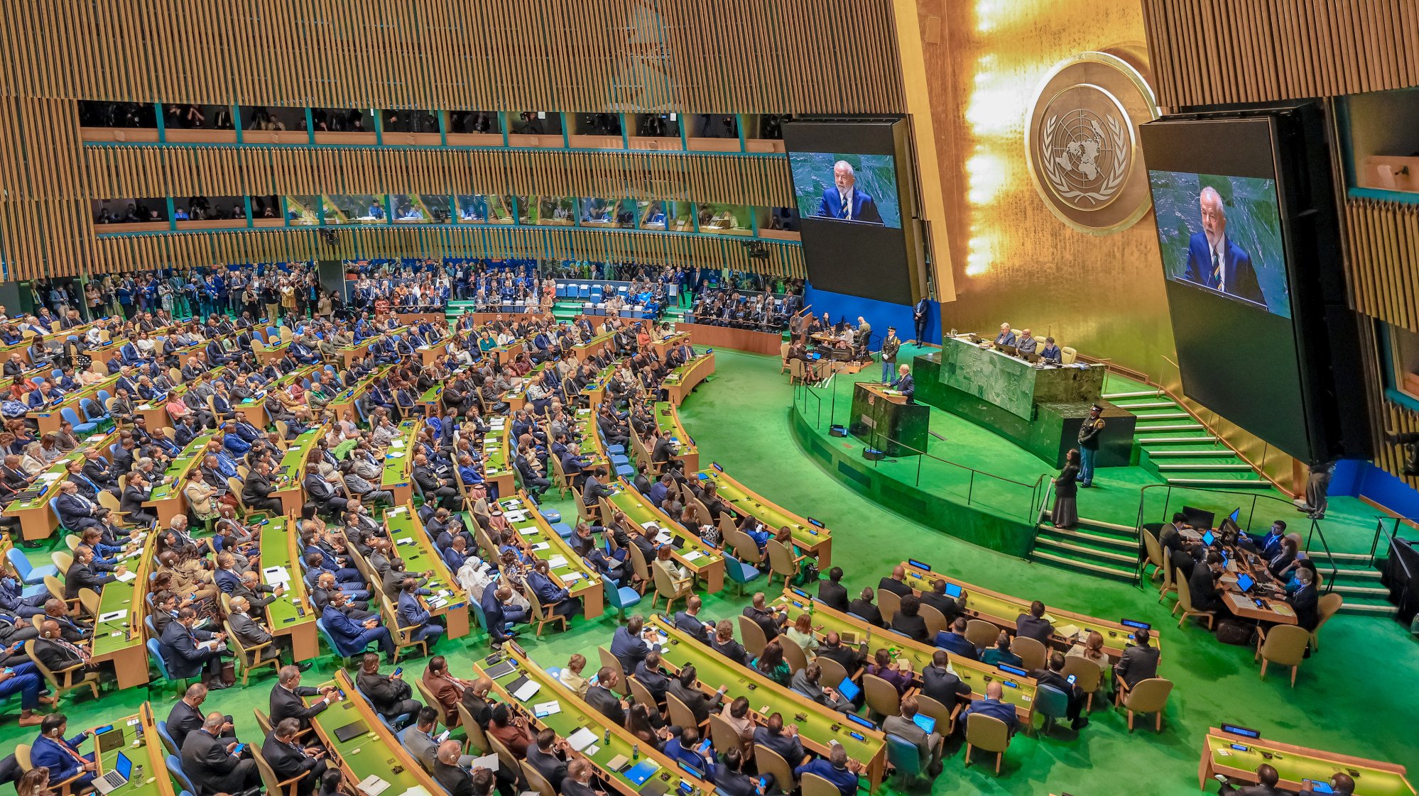 Lula da Silva speaking to the UN General Assembly on Tuesday. Photo: Palacio do Planalto/dpa brazils president tells un that western organizations are failing developing nations 1