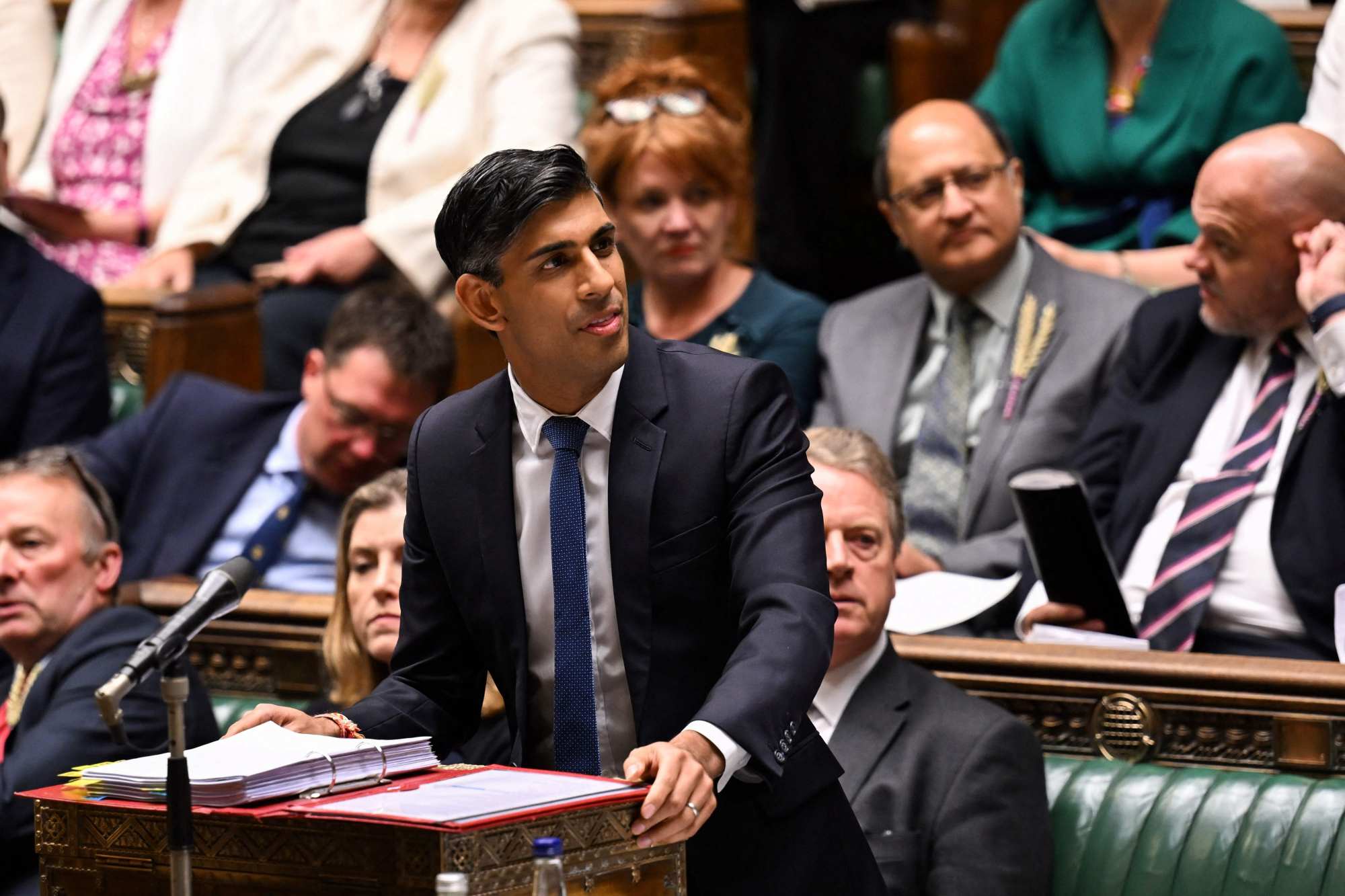 Britain’s Prime Minister Rishi Sunak speaks in the House of Commons on Wednesday. Photo: UK Parliament via AFP china trying to headhunt british citizens in key roles uk government says 1