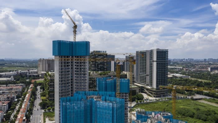 Residential buildings under construction in Foshan, China