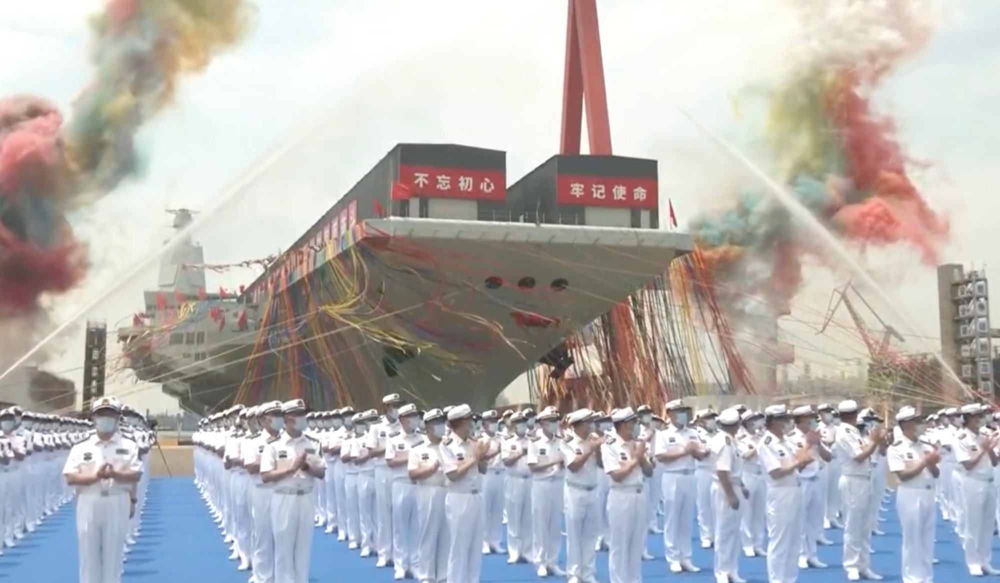 The Fujian is much larger than the PLA’s two aircraft carriers currently in operation and the first to be equipped with an electromagnetic aircraft launch system. Photo: CCTV death and debt in china taiwan reacts to plas new carrier korean visitor in hong kong molested scmps 7 highlights 1