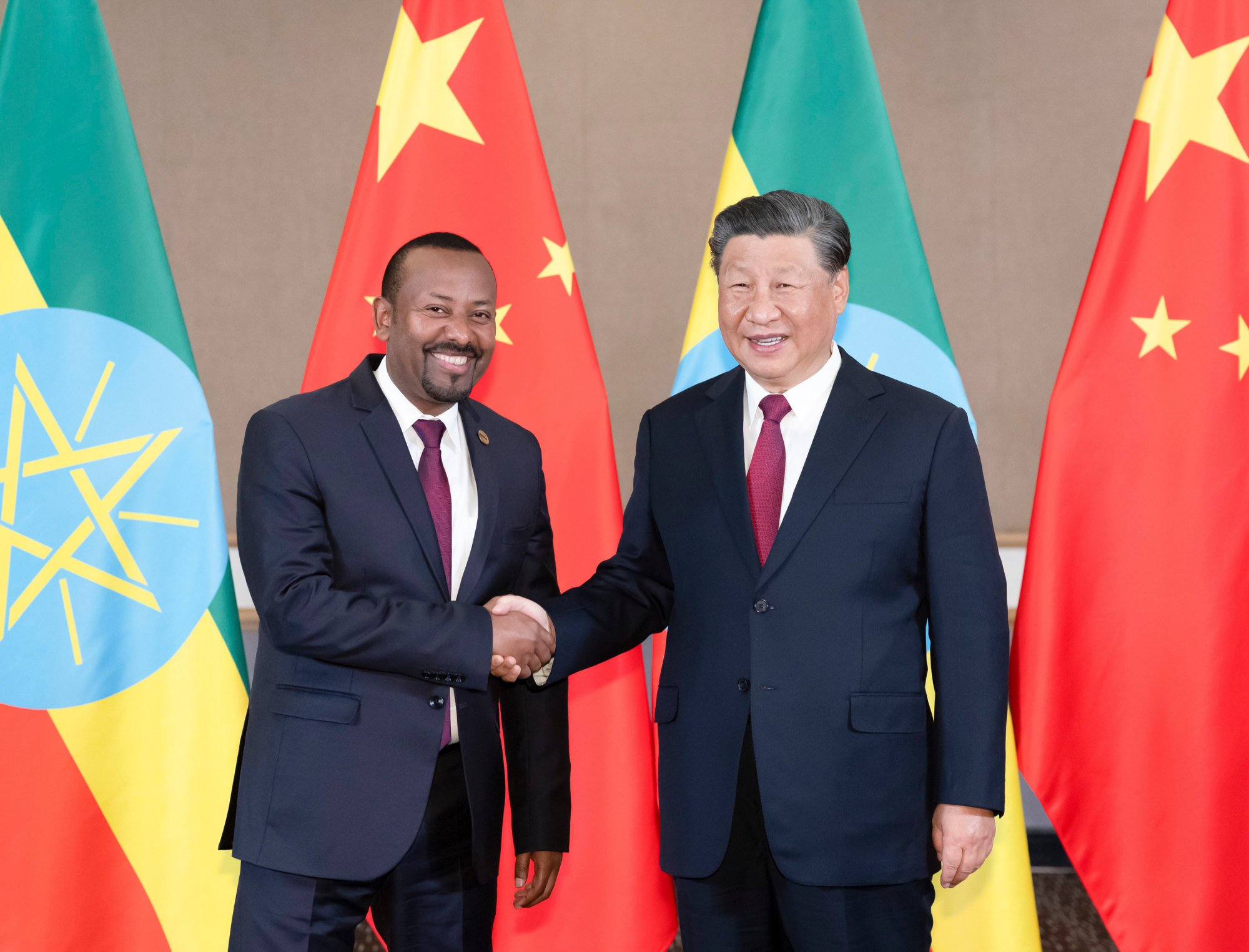 Chinese President Xi Jinping meets with Ethiopian Prime Minister Abiy Ahmed on the sidelines of the Brics summit in Johannesburg. Photo: Xinhua