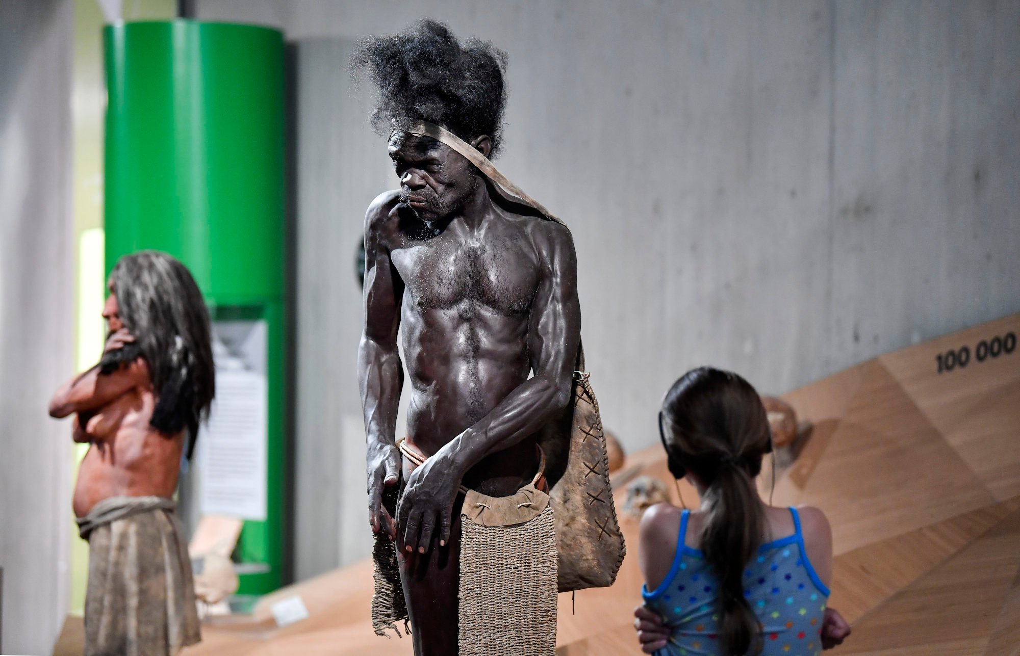 A recreation of 300,000-year-old Homo sapiens at the Neanderthal Museum in Mettmann, Germany, located at the site of the first Neanderthal man discovery. Photo: AP