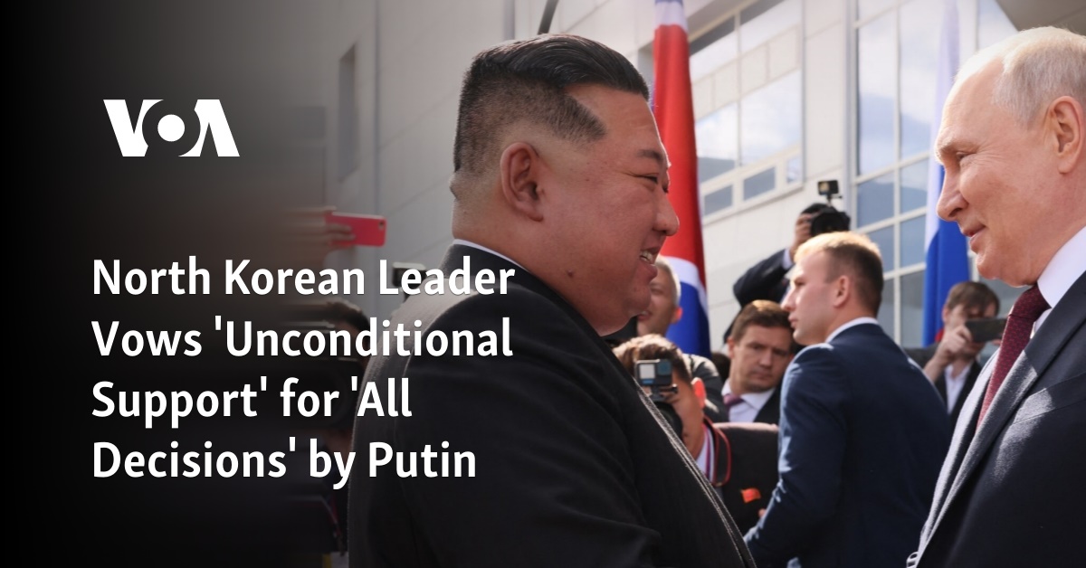 North Korean Leader Vows 'Unconditional Support' for 'All Decisions' by Putin 1 north korean leader vows unconditional support for all decisions by putin 1