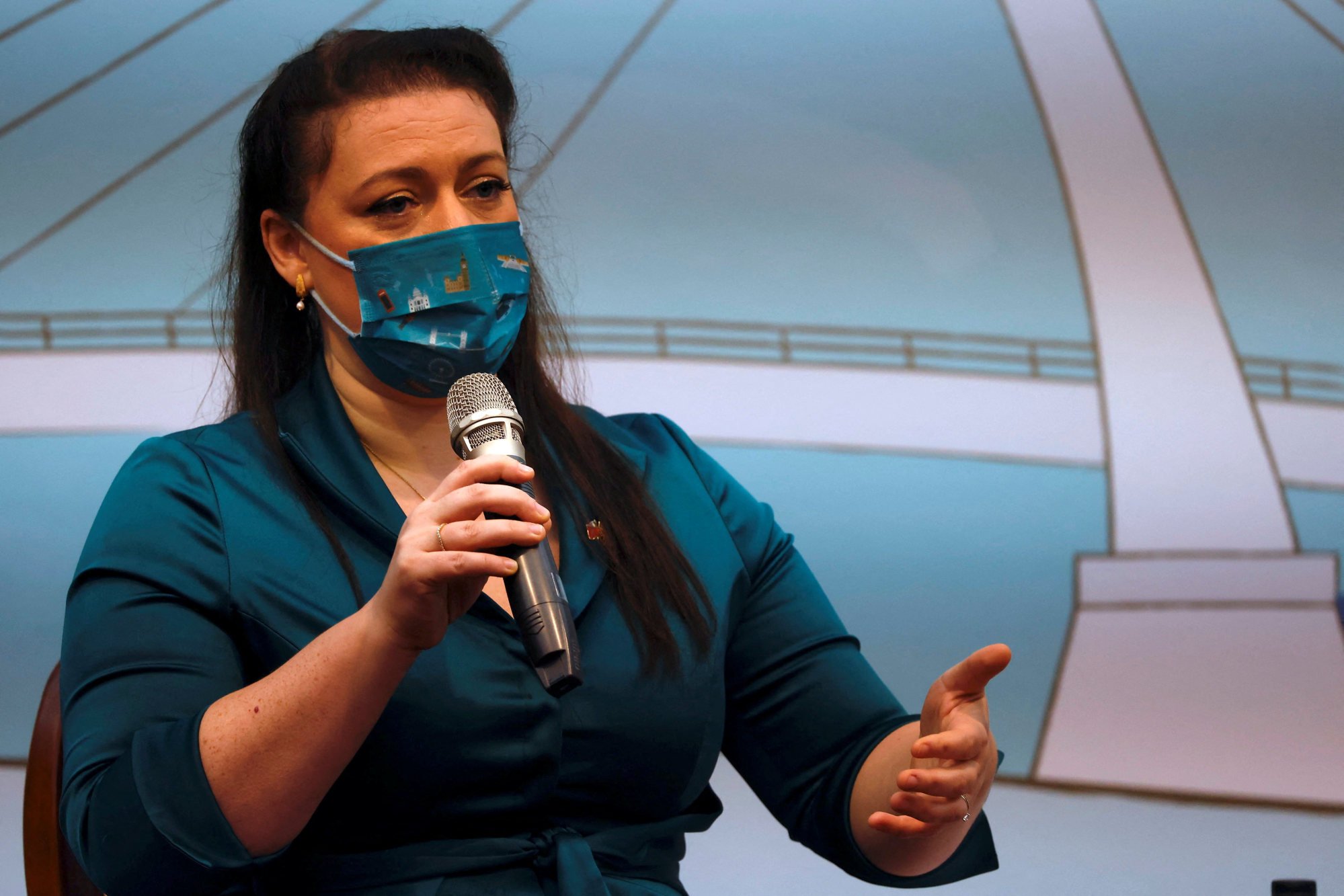 British lawmaker Alicia Kearns speaks to members of the media in Taipei, Taiwan in December 2022. Photo: Reuter uk parliament researcher arrested for china spying report says 1