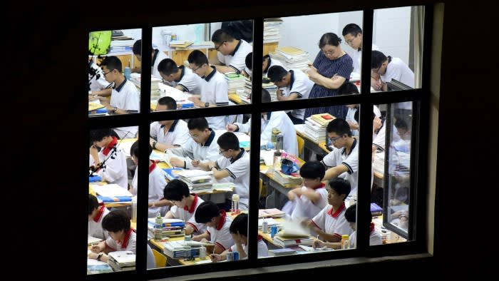 High school students in Handan, in China’s Hebei province