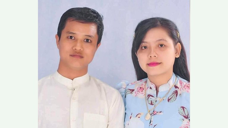 ENG_BUR_TeachersCDM_10062023.2.jpg Myanmar authorities have arrested Aung San Win and his wife, Myo Su Thet, government employees who joined the Civil Disobedience Movement. Credit: Facebook/Myo Su Thet