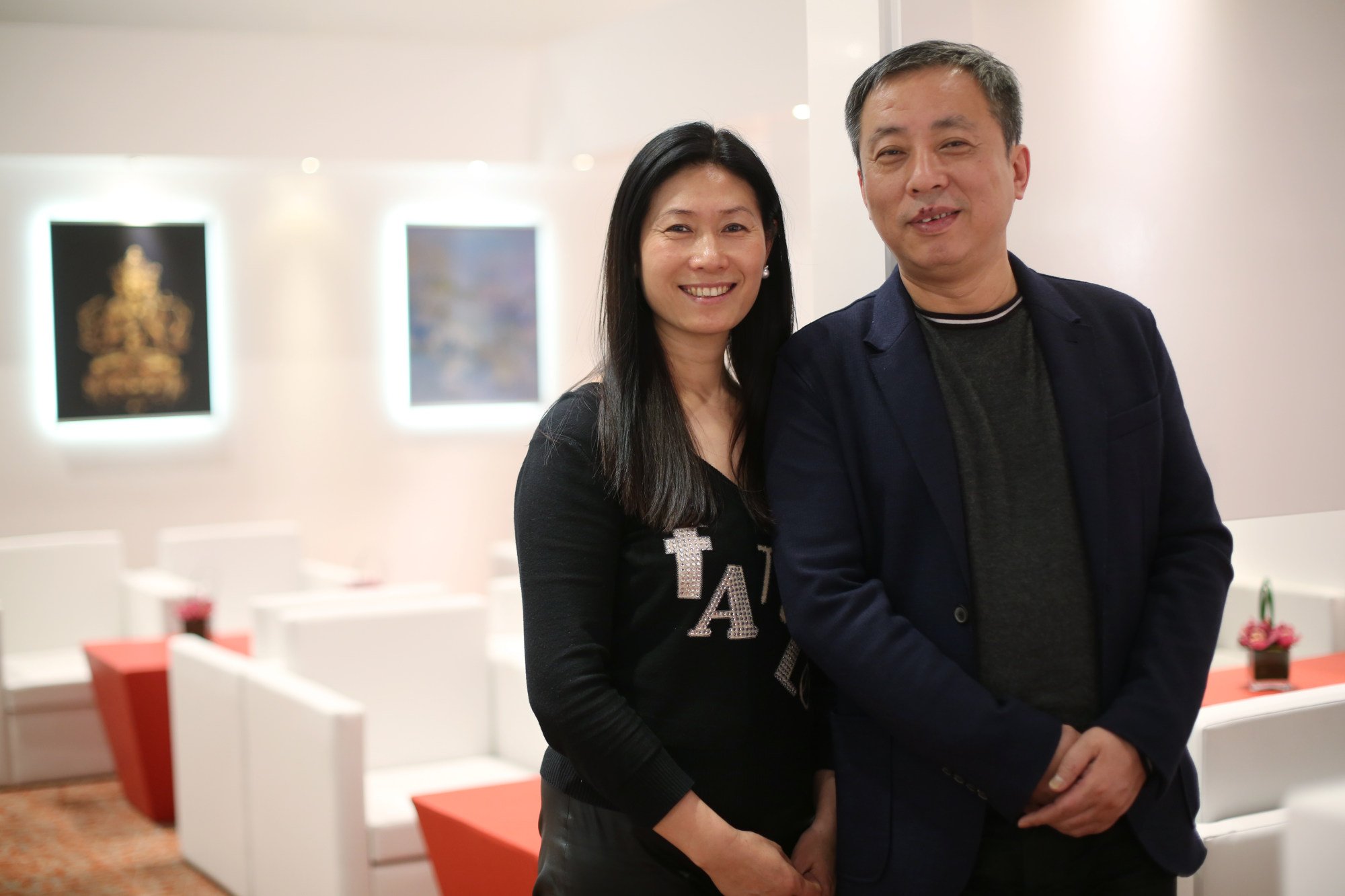 Liu Yiqian and his wife Wang Wei at the Long Museum in Shanghai in November 2015. Photo: Sam Tsang