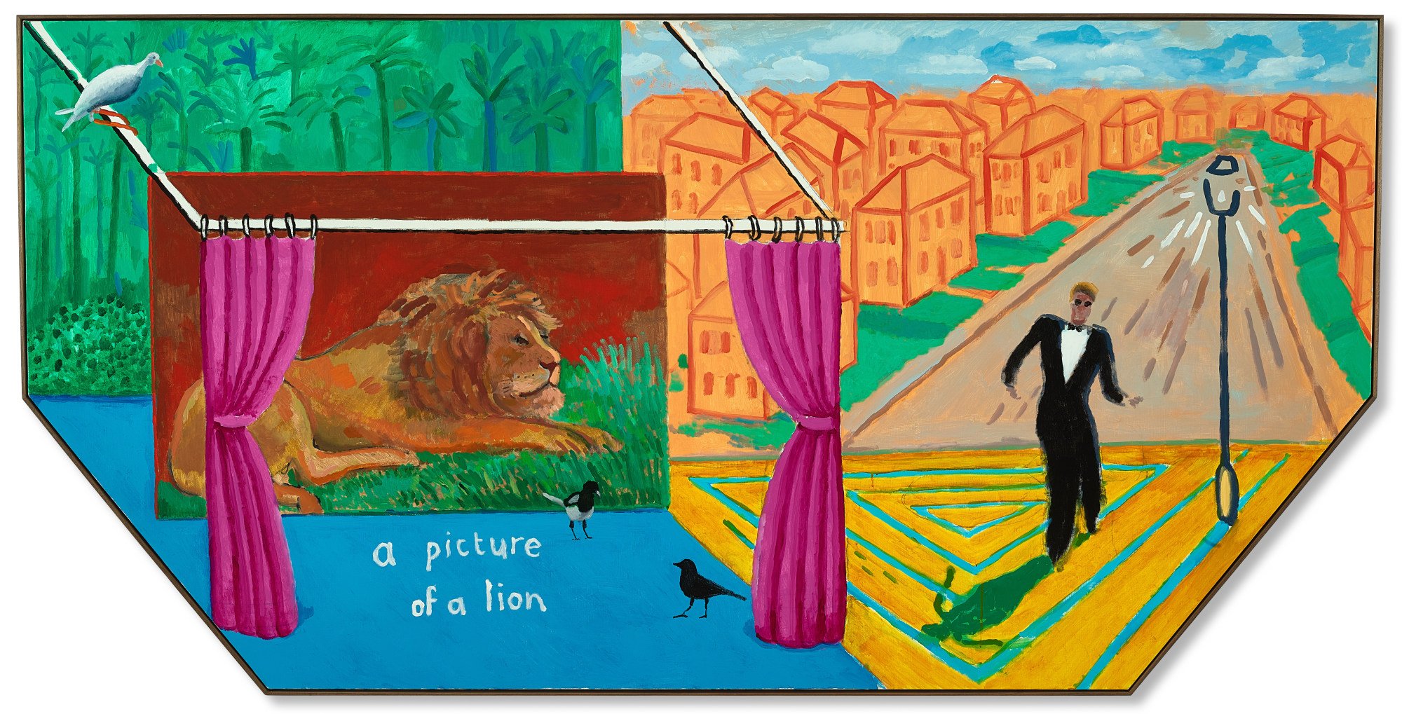 David Hockney’s A Picture of a Lion (2017) went unsold at a Sotheby’s auction in Hong Kong on Thursday. Photo: Sotheby’s