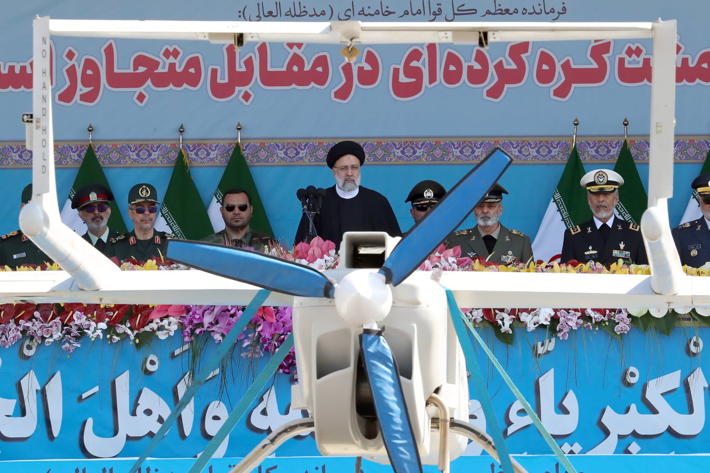 President Ebrahim Raisi pictured this April at a parade marking National Army Day in Tehran