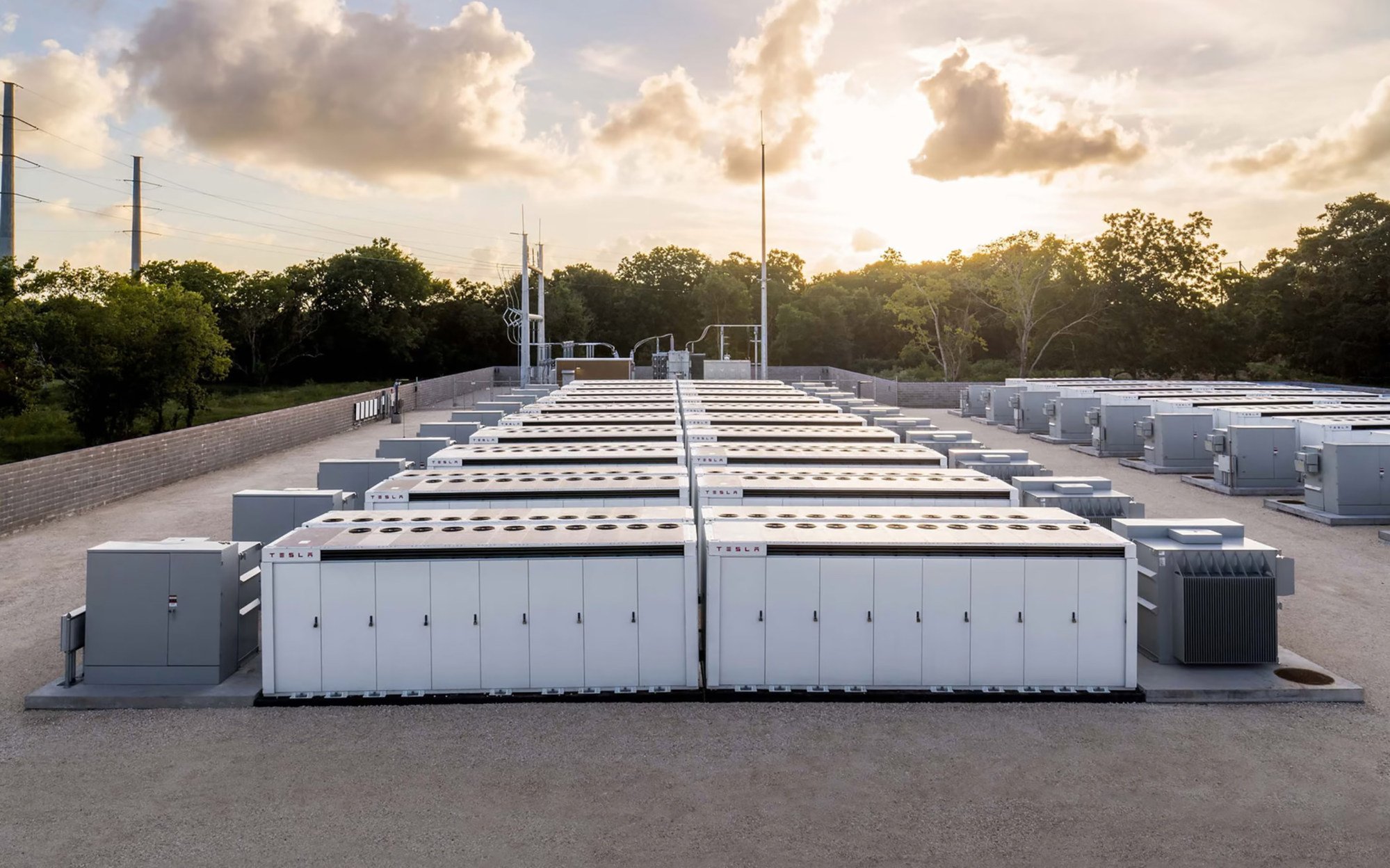 Tesla’s Megapack energy-storage units. Photo: Tesla