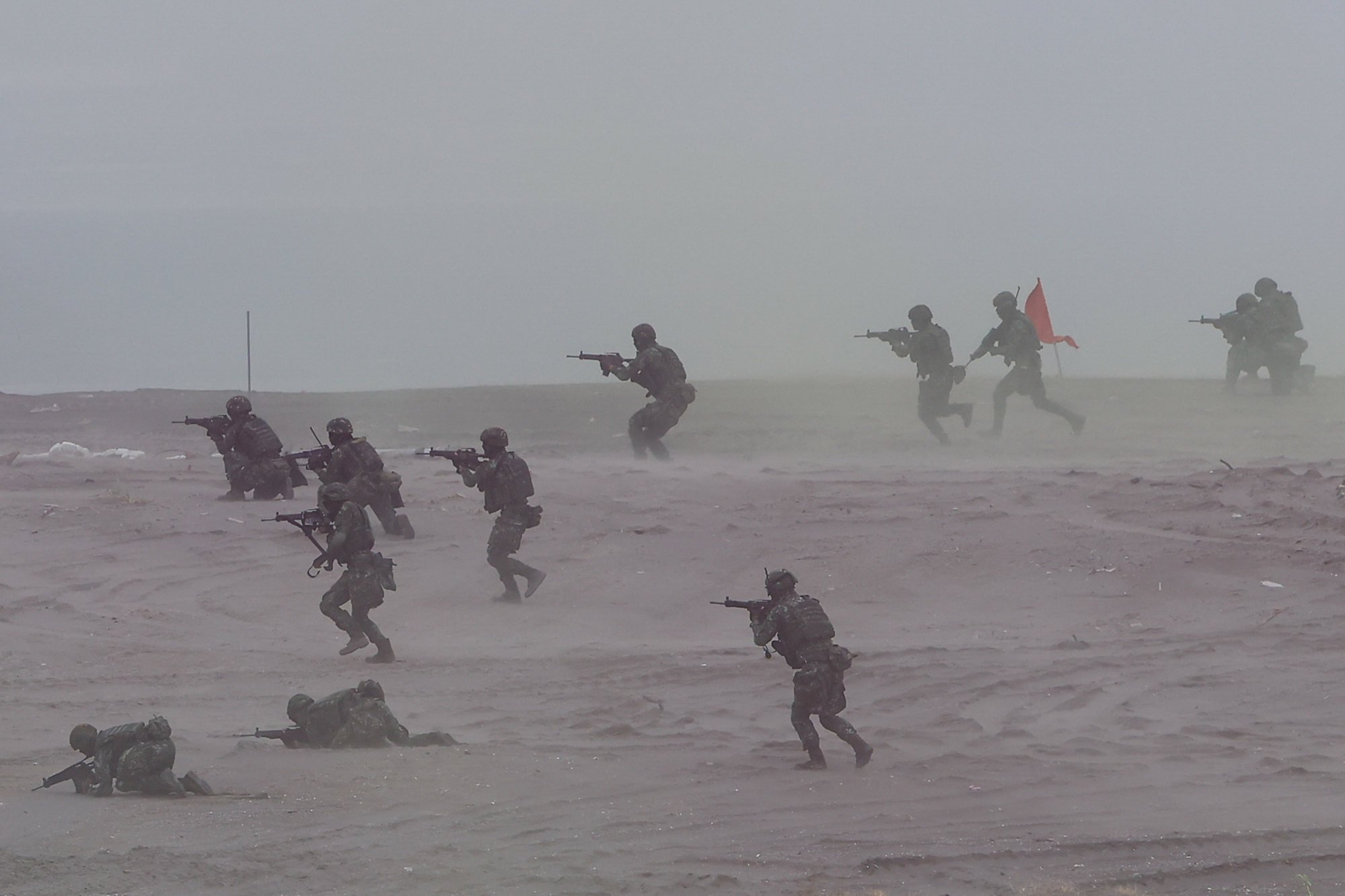 Taiwanese soldiers take part in a drill during the annual Han Kuang exercise in July. Photo: Reuters