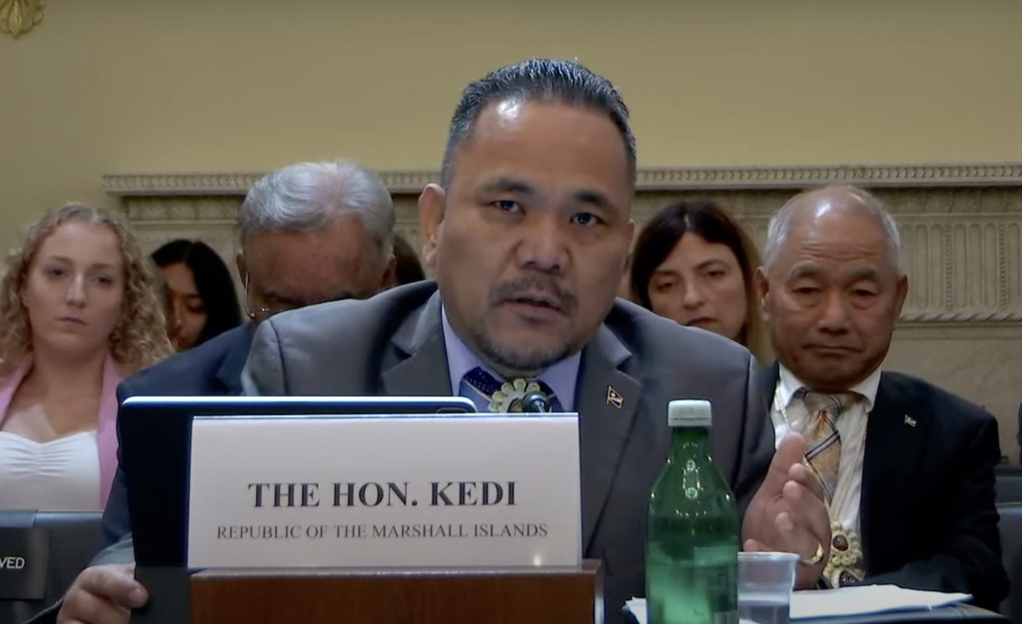 Kenneth Kedi, speaker of parliament of the Marshall Islands, testifying in Washington in July.