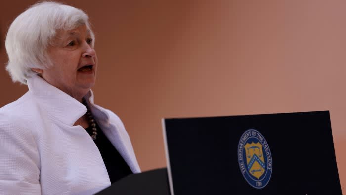 Janet Yellen speaks to media