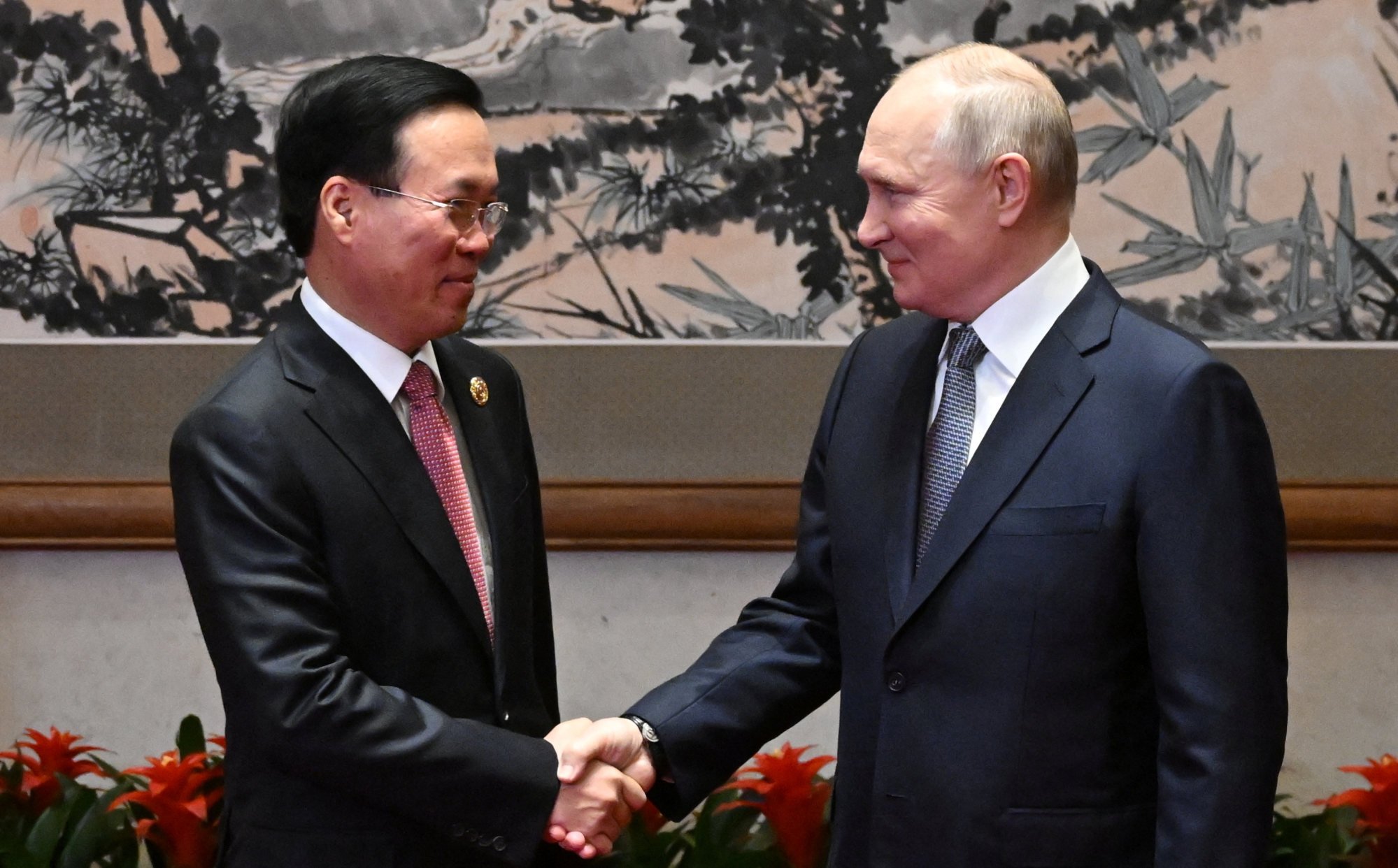 Vietnamese President Vo Van Thuong called Russia a partner of “top importance” when he met Putin. Photo: Sputnik via Reuters