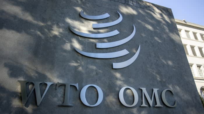 WTO signage outside its headquarters