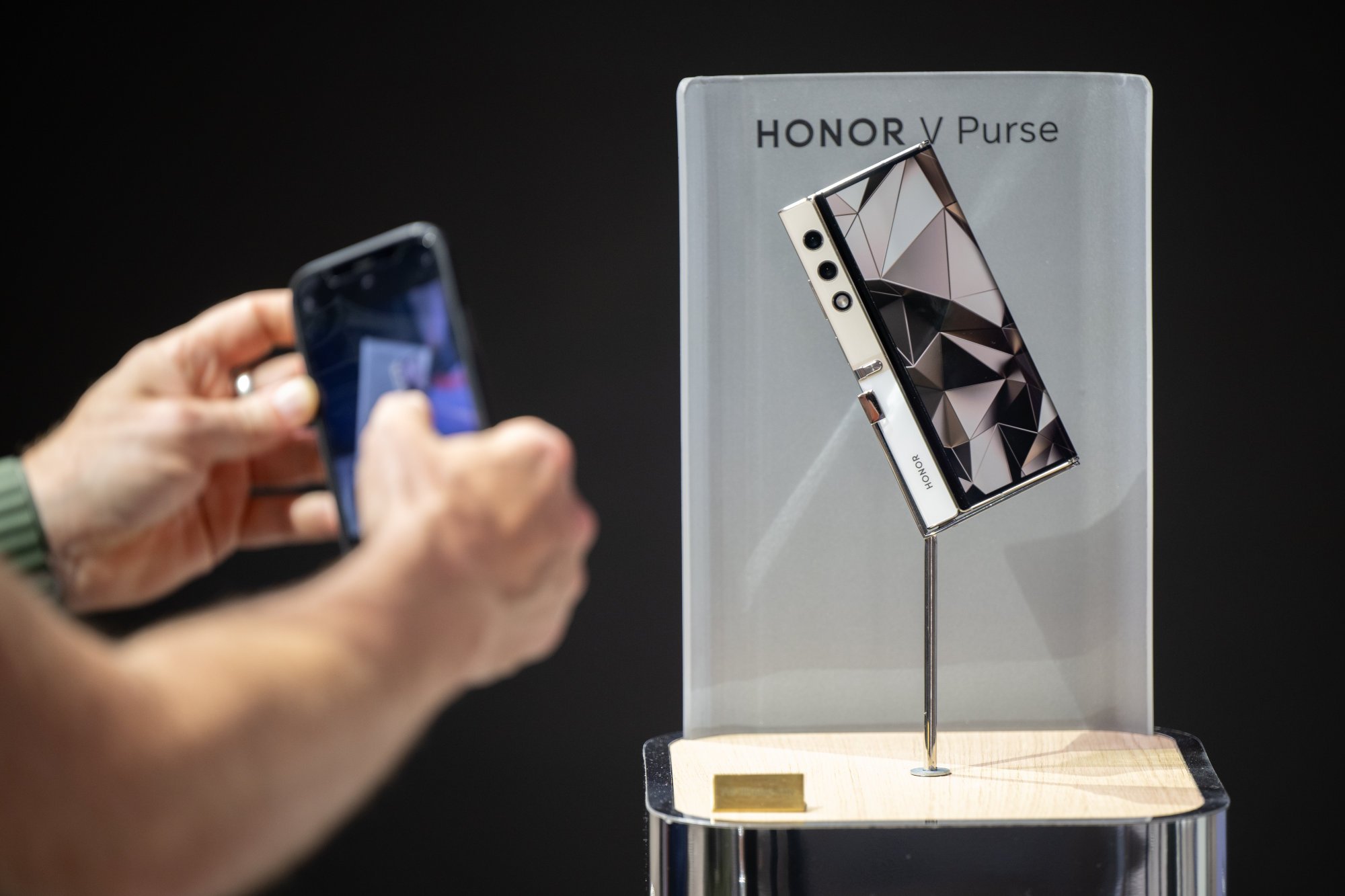 An Honor smartphone seen at he International Consumer Electronics Fair in Berlin in September. Photo: Getty Images