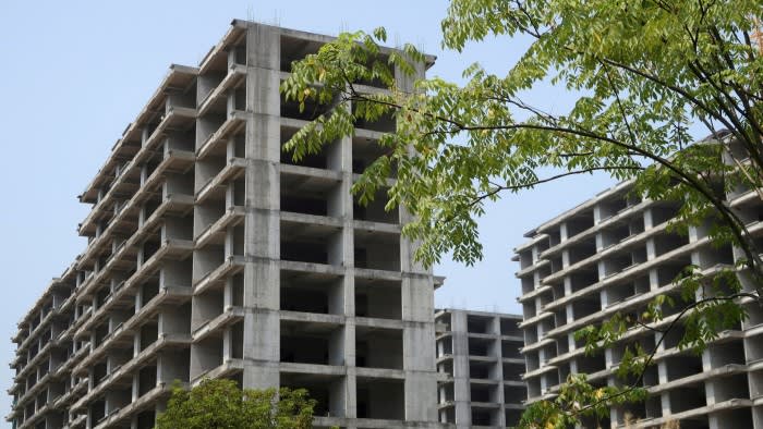 Unfinished apartment buildings