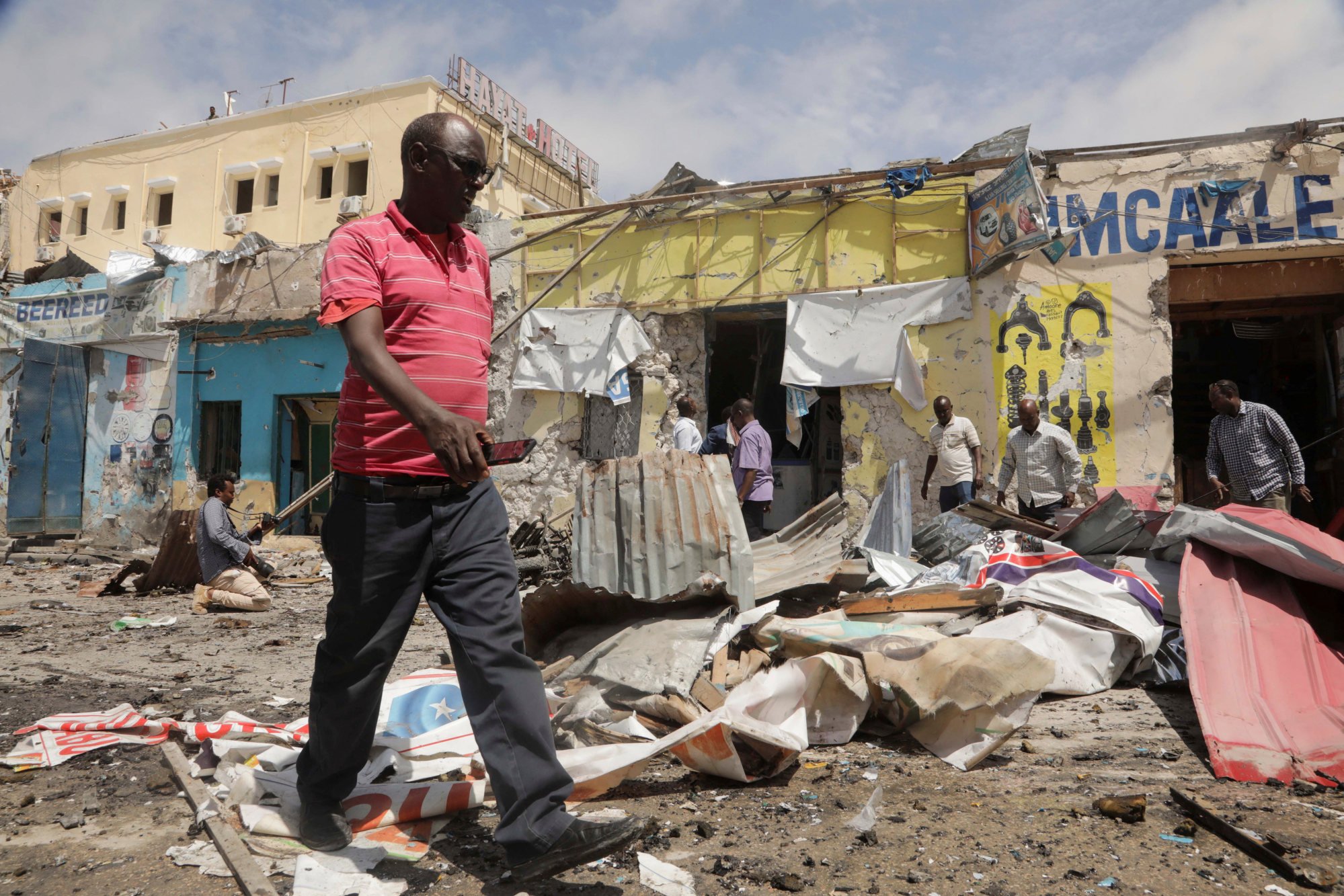 The scene of an al-Shabab attack, in Mogadishu, Somalia, in August last year. Photo: Reuters