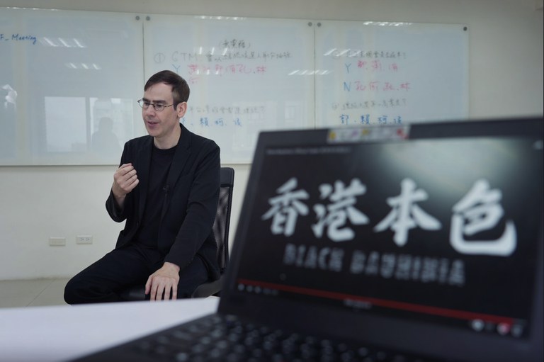 ENG_CHN_INTERVIEWBlackBauhinia_11172023_02.JPG Director Malte Kaeding, whose documentary Black Bauhinia will screen in Taiwan at the weekend, said the rolling back of Hong Kong’s promised that sparked the protests, and the subsequent crackdown on dissent under a draconian security law have given many in Taiwan a sense of what might happen if they went along with China's calls for "unification." Credit: Cheng Haonan