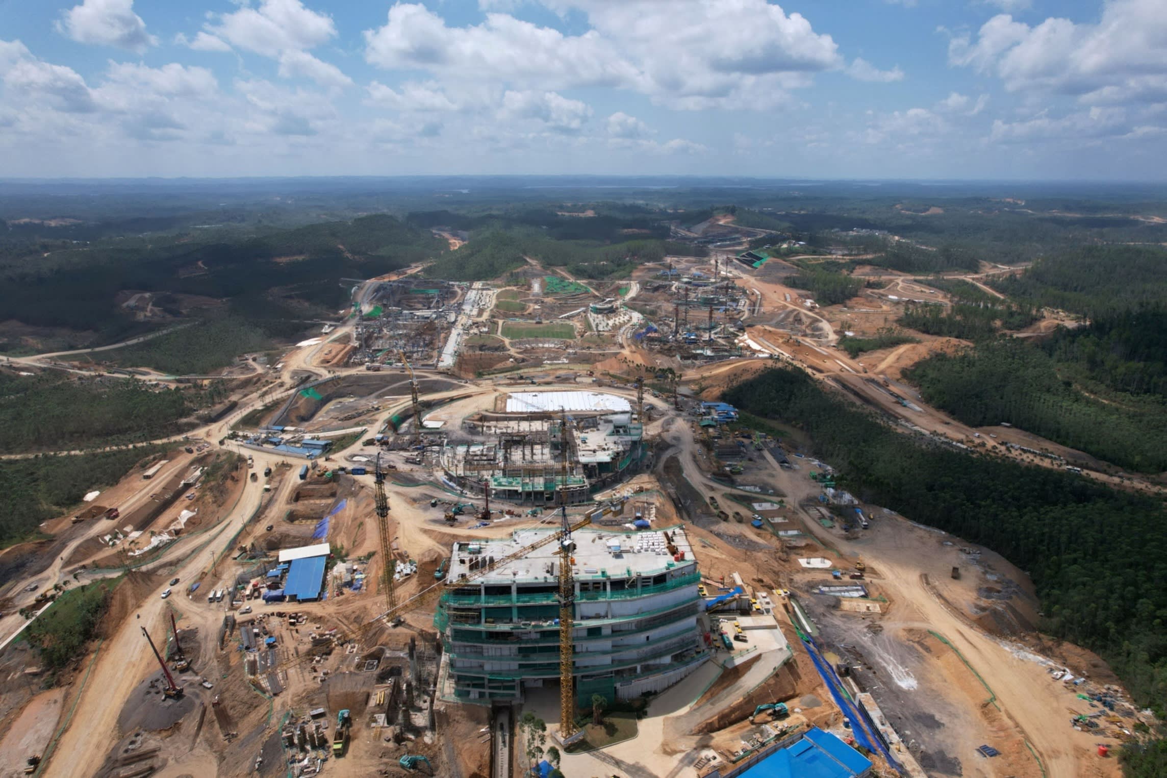 Government facilities under construction at the new national capital Nusantara in Penajam Paser Utara, Indonesia