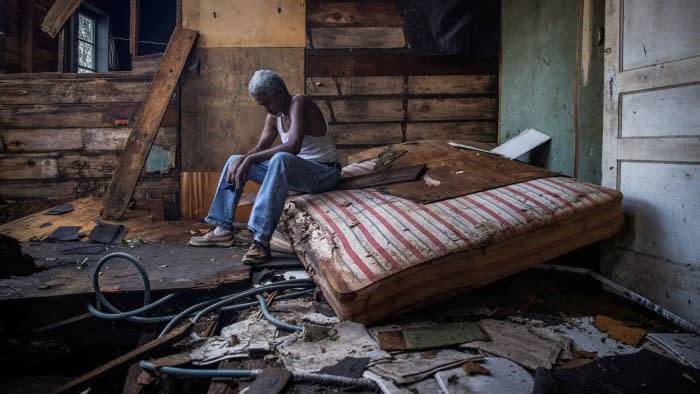 A home in Houma, Louisiana, ruined by Hurricane Ida in 2021
