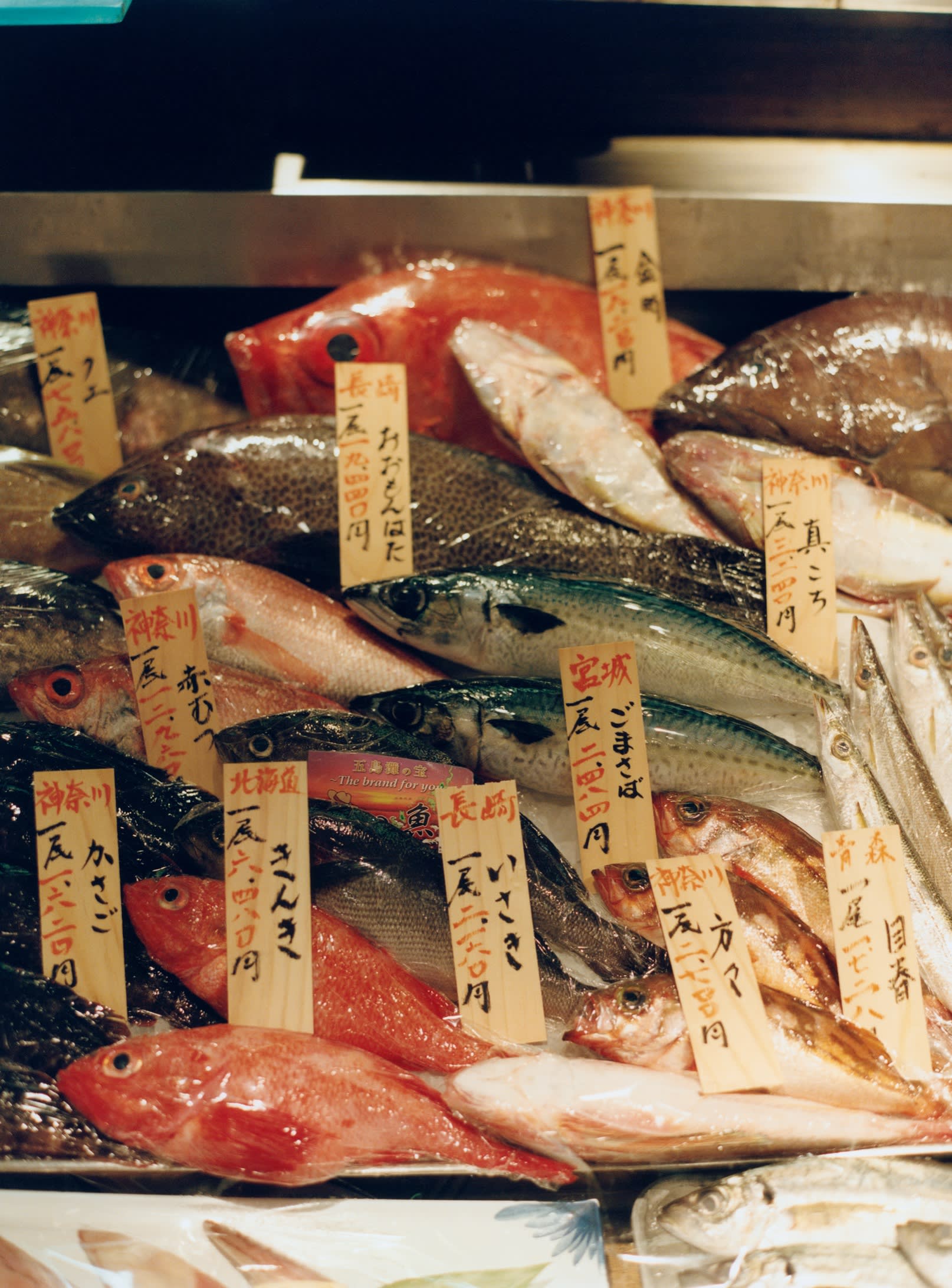 Fish on display in the food hall at Isetan department store