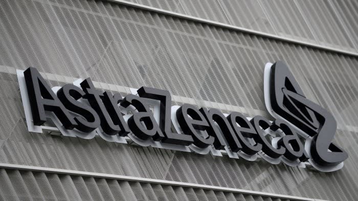 The AstraZeneca logo pictured on a building