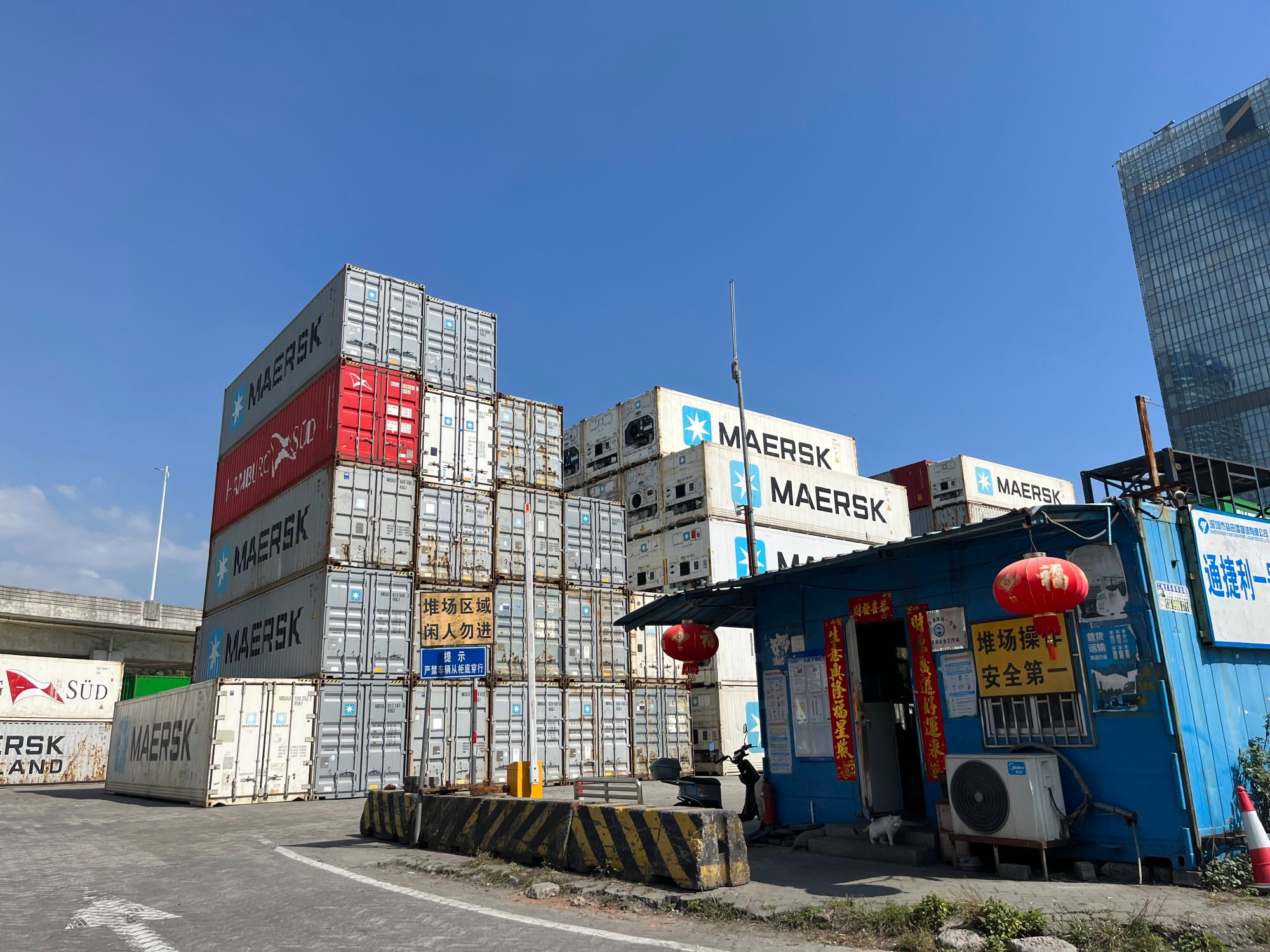 Empty containers at Yantian Port in Shenzhen. Photo: Ji Siqi