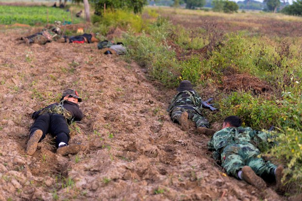 ENG_BUR_EthnicArmedGroups_12282023.2.jpg People's Liberation Army forces from China fight Myanmar junta army troops near northwestern Myanmar's Sagaing region, Nov. 23, 2023. (Reuters)