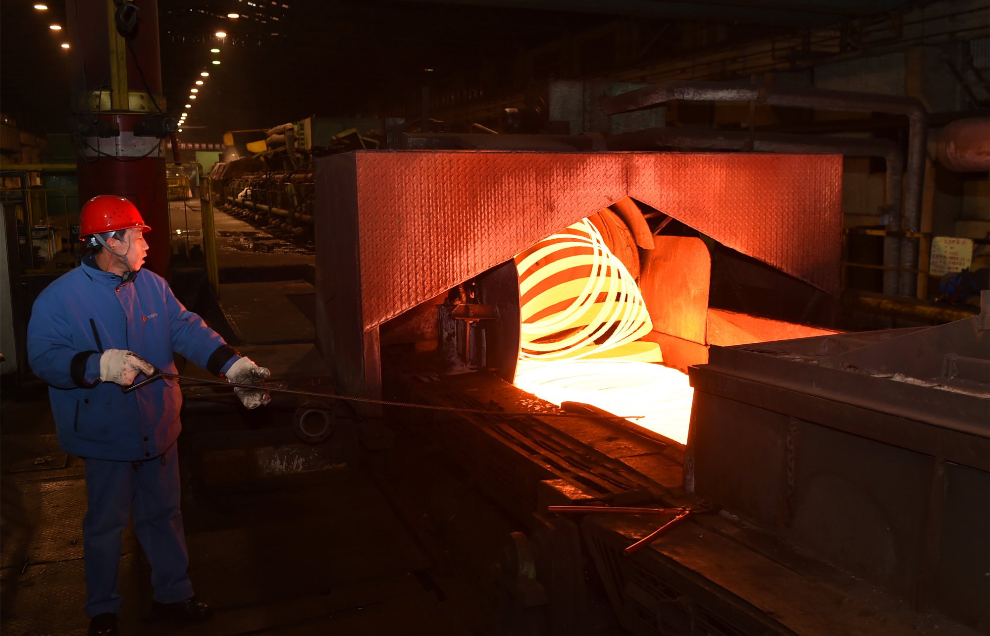A steel production line at Tisco. Different grades of stainless steel foil are used in different industries. Photo: Xinhua