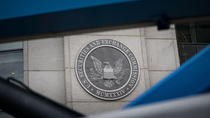 The exterior of the Securities and Exchange Commission headquarters in Washington