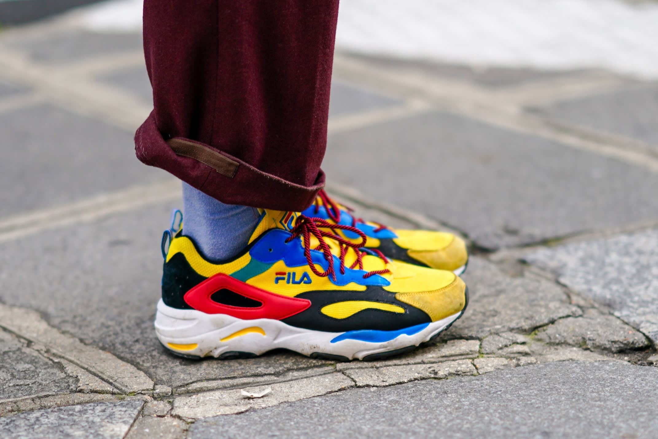 Brightly coloured sports shoes