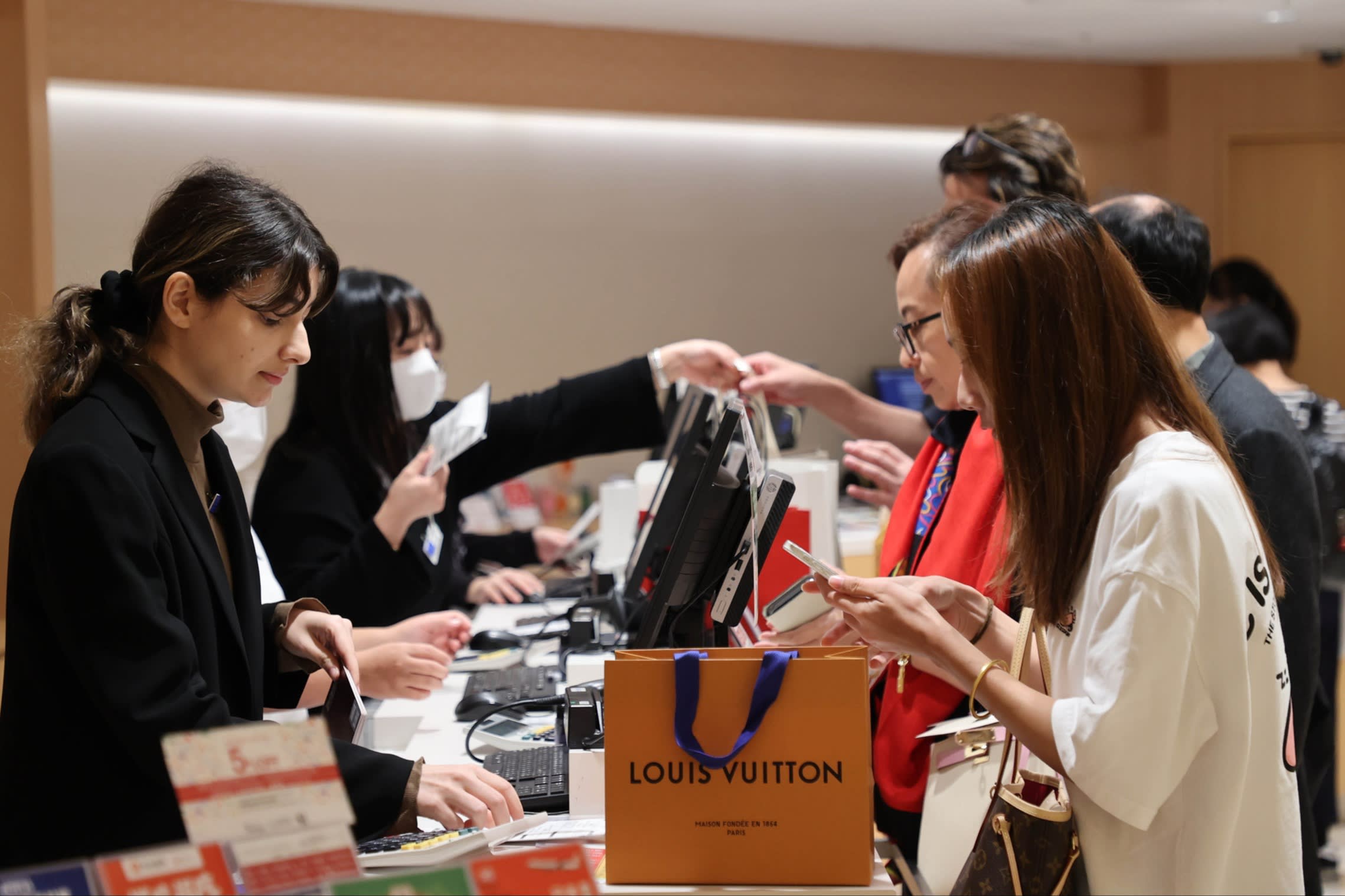 Shoppers at Matsuya Ginza, a department store in Tokyo