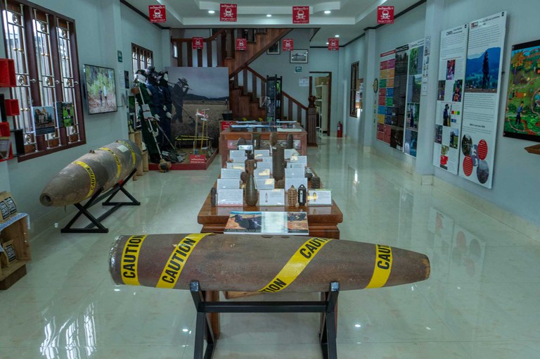museum-1.jpg Deactivated ordnance and a display of ordnance disposal work are seen at the visitor center run by MAG International in Xieng Khouang, northeastern Laos, June 27, 2023. Credit: Tran Viet Duc/RFA