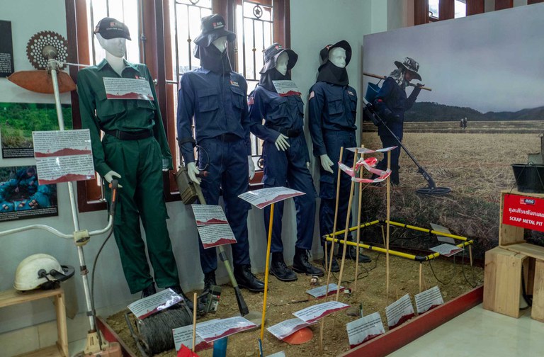 museum-2.jpg Deactivated ordnance and a display of ordnance disposal work are seen at the visitor center run by MAG International in Xieng Khouang, northeastern Laos, June 27, 2023. Credit: Tran Viet Duc/RFA