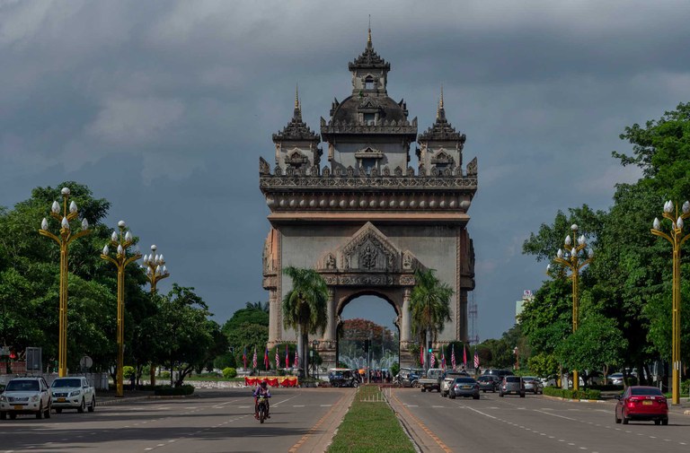patuxay-3.jpg The Patuxay war monument in central Vientiane, Laos, June 25, 2023. Credit: Tran Viet Duc/RFA
